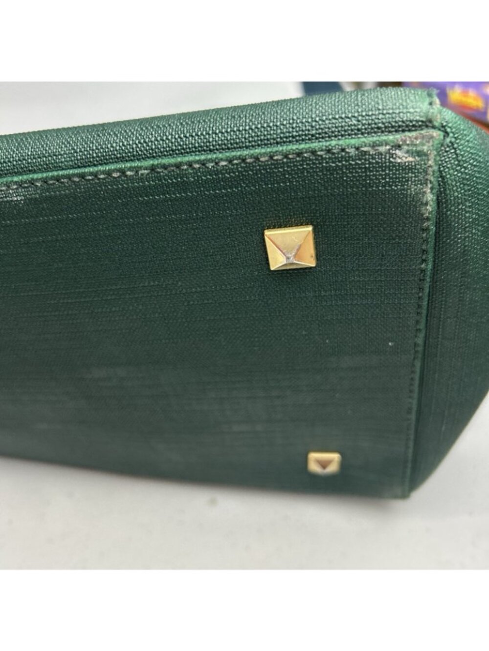 DAGNE DOVER Signature Legend Green Coated Canvas Large Laptop Tote Bag - Picture 9 of 16